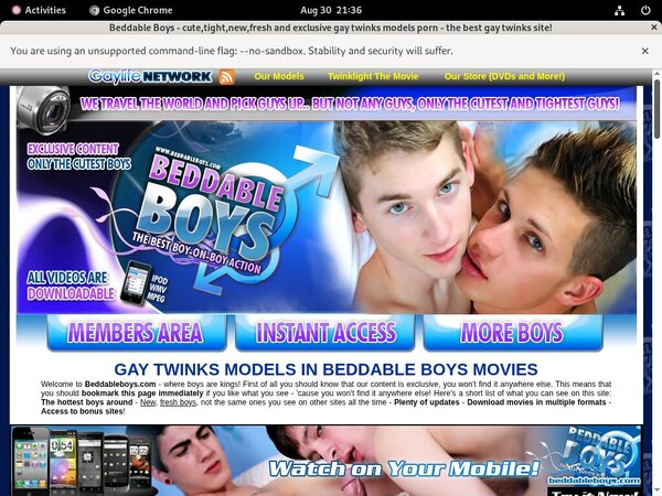 Beddableboys.com Receive Discount
