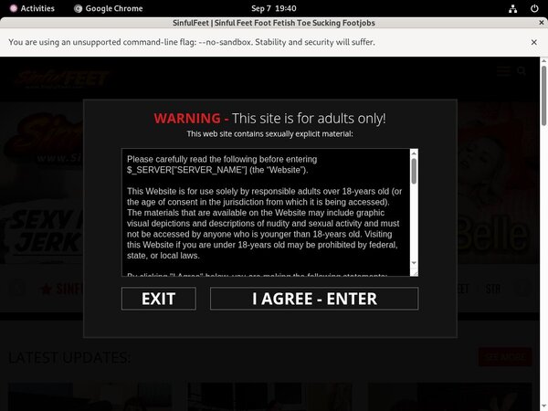 Free Sinful Feet Trial Memberships