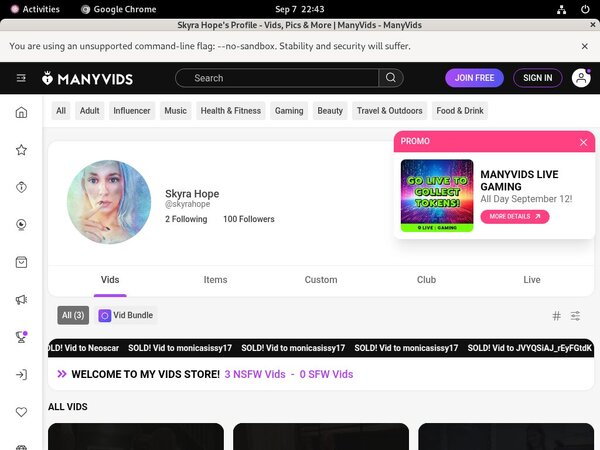 Manyvids.com $1 Trial