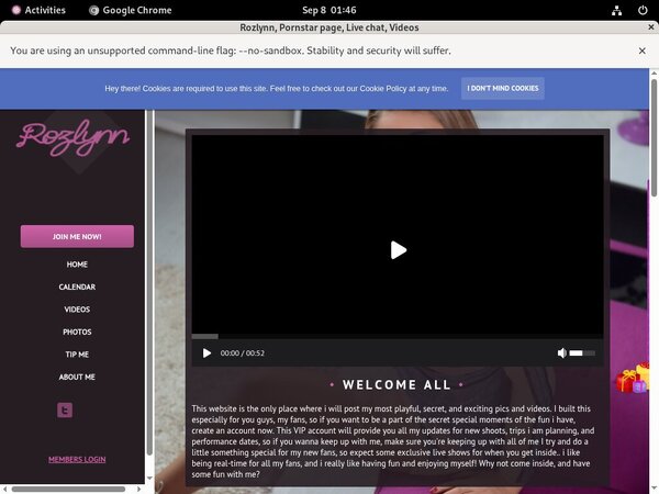 Rozlynn.modelcentro.com For Tablet