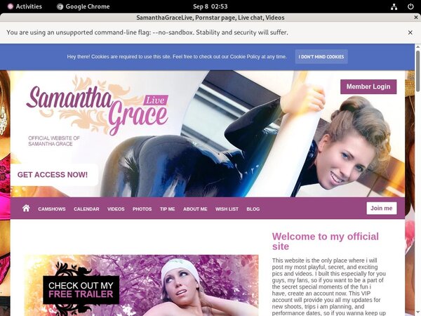 Samanthagracelive.modelcentro.com Paysite Discounts
