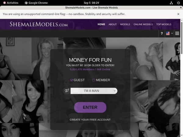 Shemalemodels Signup Form
