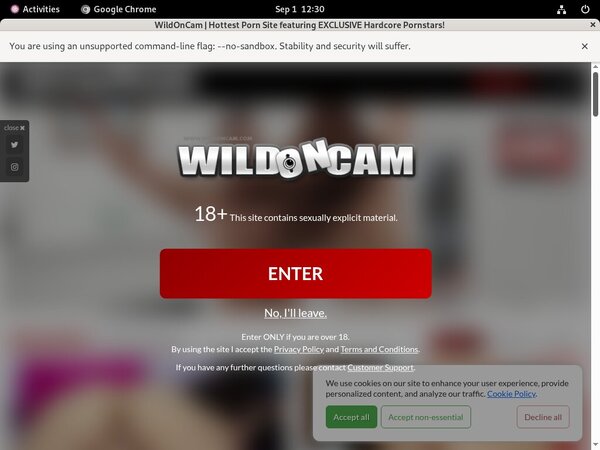 Wild On Cam Checkout Page